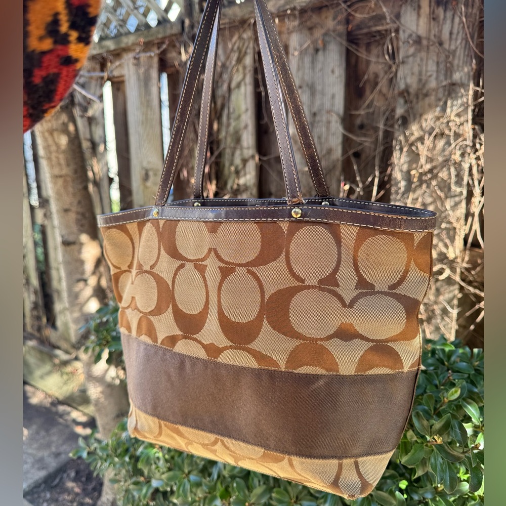 Coach Brown Signature Tote - Picture 2 of 11